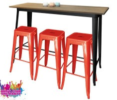 Hire Tolix Bar Stool Red